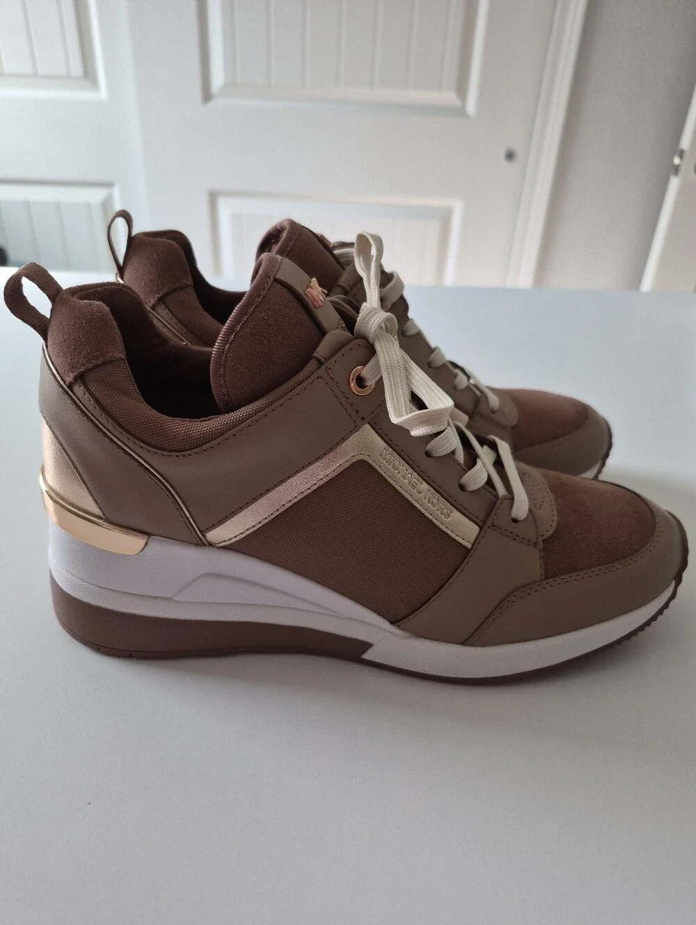 Michael Kors Georgie Trainer Wedge Sneakers Rose Pink Sz 8.5